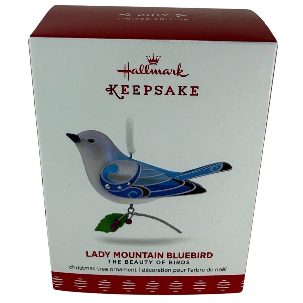 NIB Lady Mountain Bluebird The Beauty of Birds Hallmark Ornament 2017 QXE3155